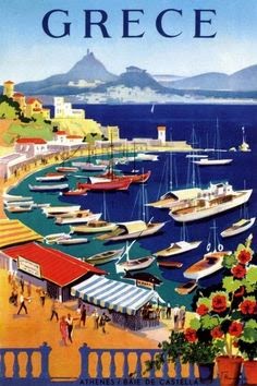 Greek travel poster.Vakirtzis.1955